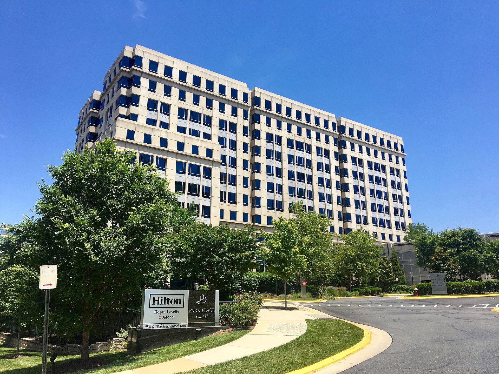Hilton Worldwide headquarters in Virginia seen from Jones Branch Drive