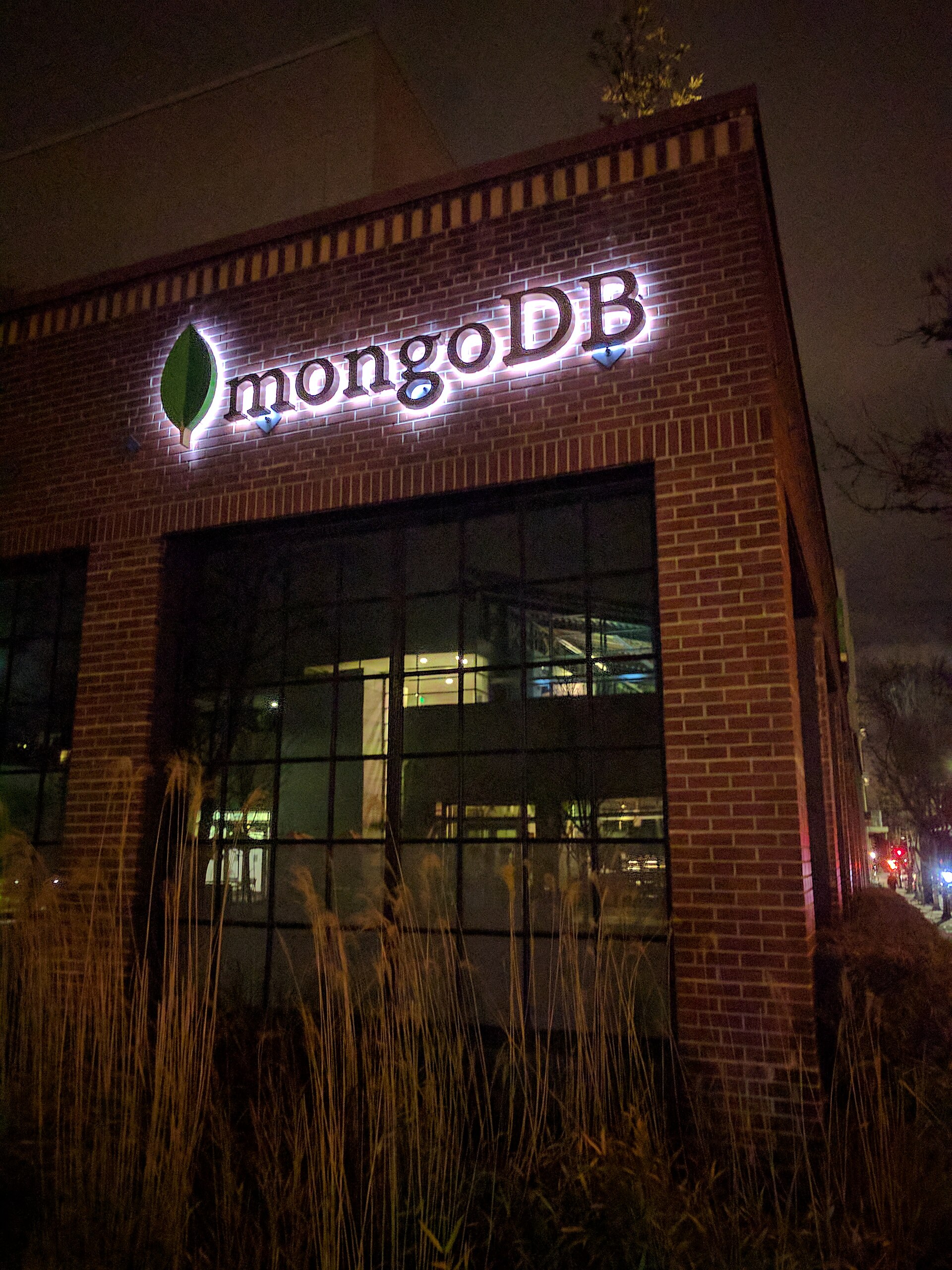 MongoDB headquarters at night